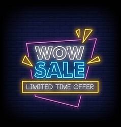 Wow Sale Neon Signs Style Text