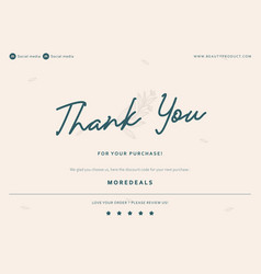 A5 Size Thank You Card Print Template With Beauty