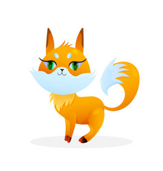 Cute Cartoon Fox On White Background For Nature