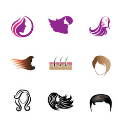 Hair Icon Logo Design Template