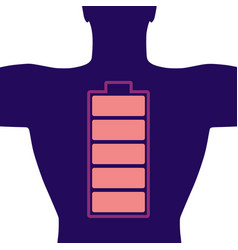 Man Torso Silhouette And Full Charged Battery