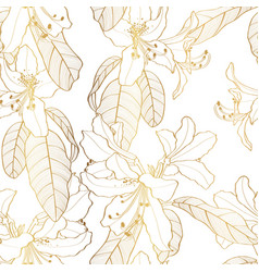 Seamless Pattern With Hand Drawn Rhododendron