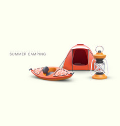 Summer Tourism Advertising Banner Camping