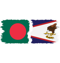 American Samoa And Bangladesh Grunge Flags