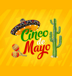 Cinco De Mayo Mexican Holiday Poster With Sombrero