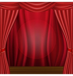 Cinema screen with red curtain Royalty Free Vector Image