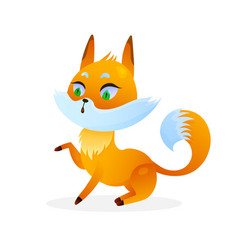 Cute Cartoon Fox On White Background For Nature