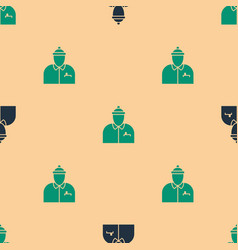 Green And Black Hockey Coach Icon Isolated