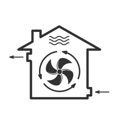 House Forced Ventilation System Icon Mechanical