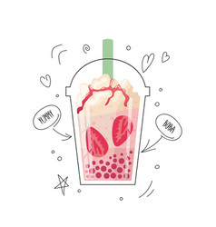 Strawberry Bubble Tea Pearl Milk Boba