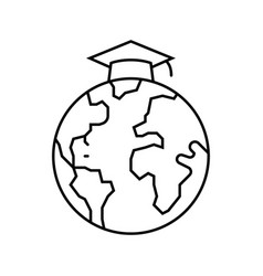 Study Abroad College Teacher Line Icon