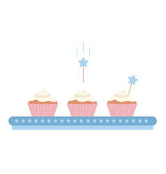 Decorating Cupcakes Semi Flat Color Objects