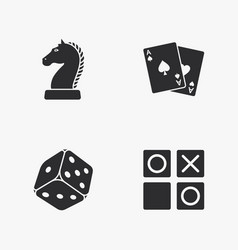 Four Flat Game Icons