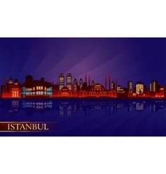 Istanbul City Night Skyline