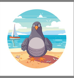 Pigeon Cute Funny Cartoon Kawaii Watercolor Yoga