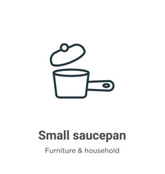 Small Saucepan Outline Icon Thin Line Black