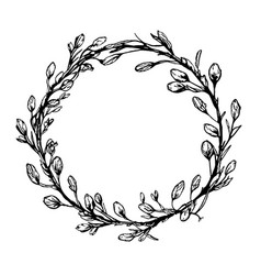 Botanical Wreath Hand Sketched Clip Art