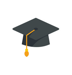 Degree Hat Icon Flat University Diploma