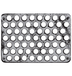 Metal Grate With Round Holes And Bolts