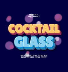 Cocktail Glass Editable Text Effect 3d Emboss