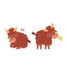 Cute Yak Character With Dense Fur And Horns