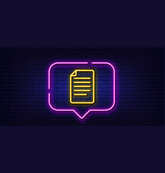 Document Management Line Icon File Sign Neon