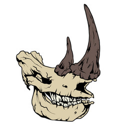 Graphic In With A Rhino Skull