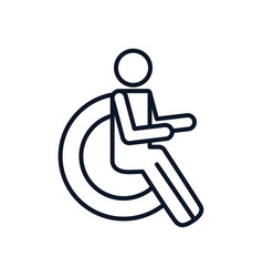 Isolated Disabled People Symbol Line Style Icon