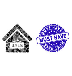 Mosaic Sale Building Icon With Textured Must Have