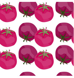 Seamless Pattern With Tomato Organic Vegetable