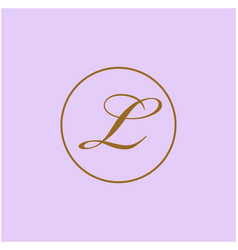 A Beautiful L Letter Monogram Golden Calligraphy