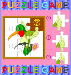 Jigsaw puzzle education game Royalty Free Vector Image