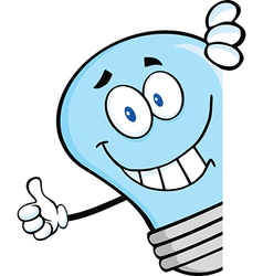 Light bulb cartoon with thumbs up Royalty Free Vector Image