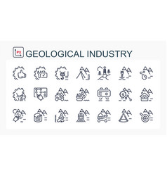 A Set Of Linear Icons Geological Industry