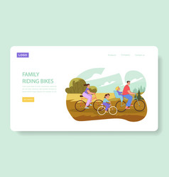 Family Riding Bikes Concept