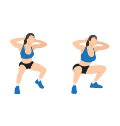 Woman Doing Duck Walks Squat Exercise