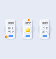 Group Pin And Moisturizing Cream Line Icons Pack