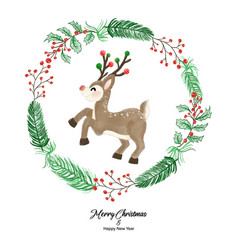 Merry Christmas And Happy New Year With Reindeer