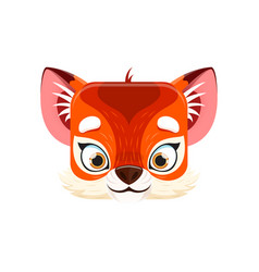 Cartoon Fox Kawaii Square Animal Face Character