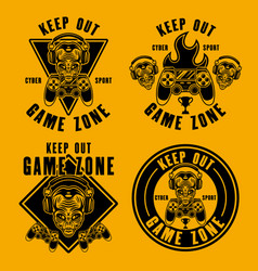 Keep Out Game Zone Set Of Emblems Signs