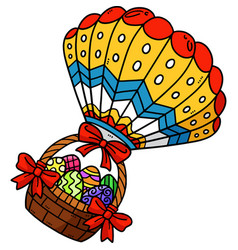 Easter Eggs In Hot Air Balloon Cartoon Clipart