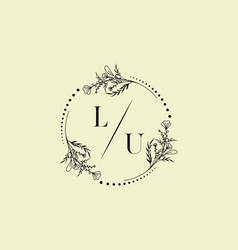 Lu Luxury Wedding Invitational Floral Initial