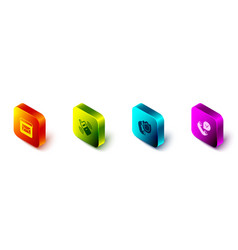 Set Isometric Mail And E-mail Mobile Phone