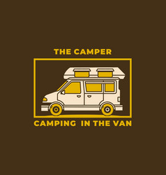 Vintage Art Of A Camper Van Car