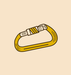 Brown Yellow Color Of A Outdoor Carabiner