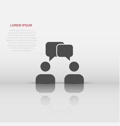 Talk People Icon In Flat Style Man With Speech