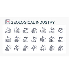 A Set Of Linear Icons Geological Industry