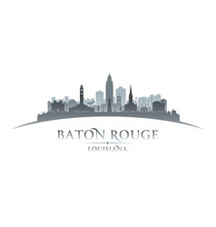 Baton Rouge Louisiana City Silhouette White