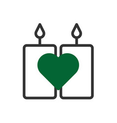 Candle Love Icon Duotone Grey Green Style