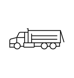 Dump Truck Construction Vehicle Line Icon